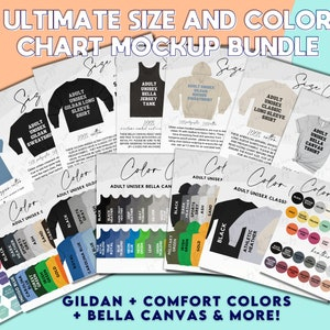 Gildan Long Sleeve Color Chart Chart Gildan 2400 Mock Up Etsy