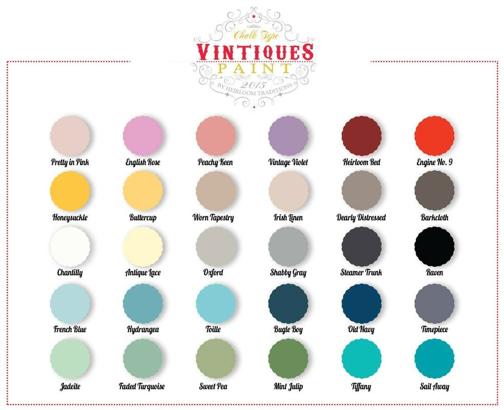 Heirloom Paint Color Chart