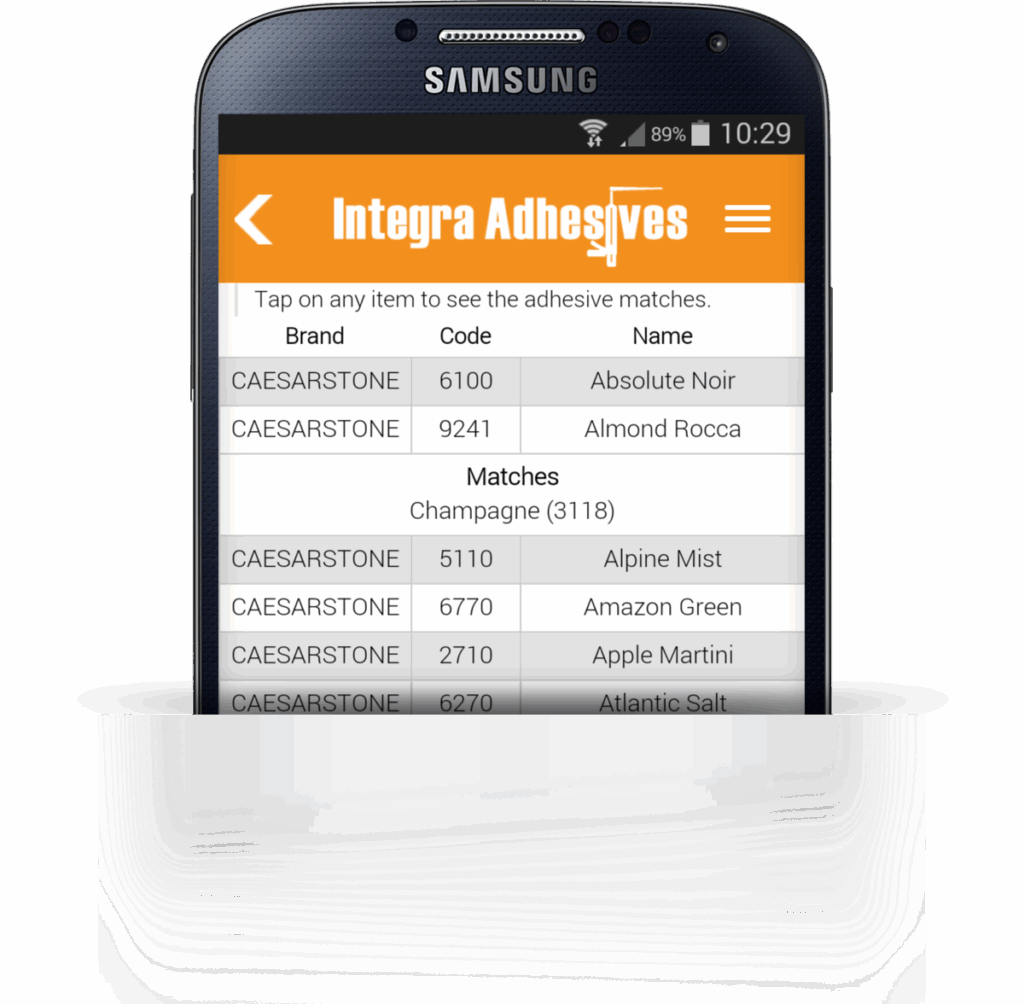 Integra Adhesives Color Chart A Visual Reference Of Charts Chart Master