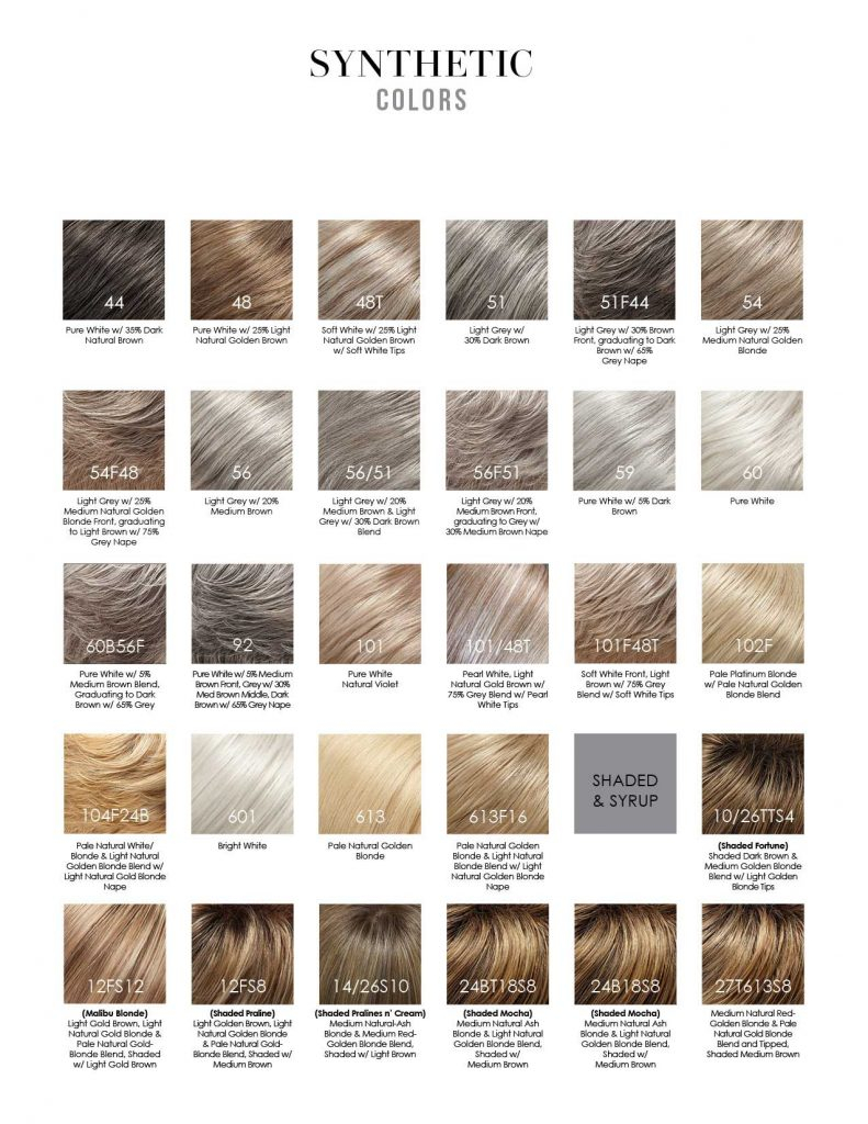 Jon Renau Synthetic Color Chart LA Wig Company