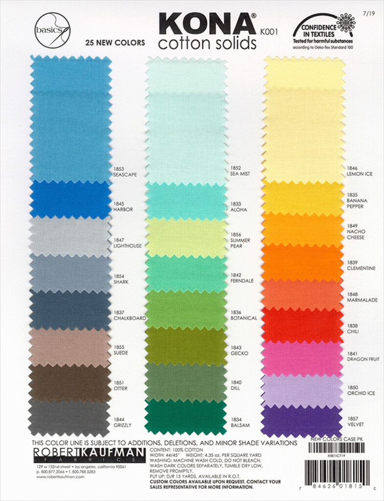 Kona Cotton Solids Color Chart My XXX Hot Girl