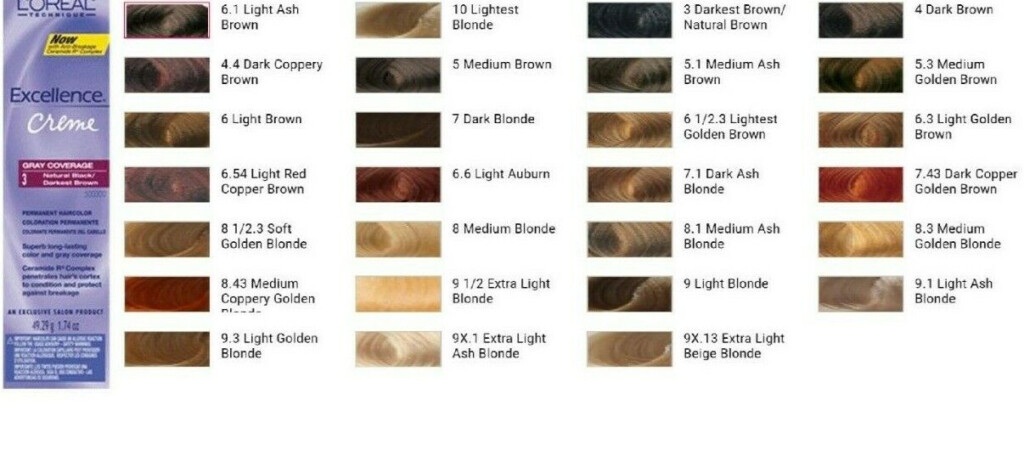 L Oreal Excellence Creme Hair Colour Chart Infoupdate