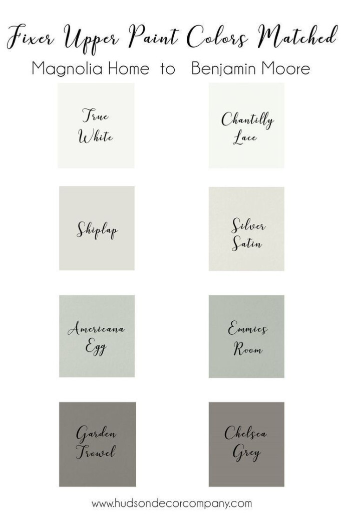 Magnolia Paint Color Chart
