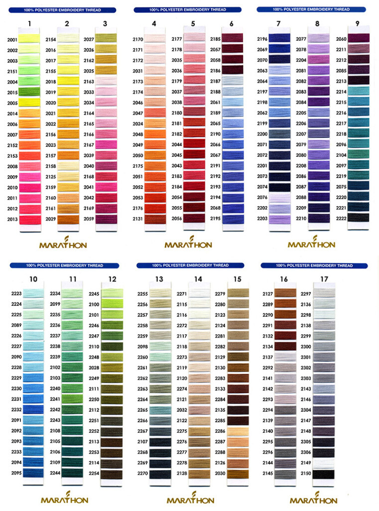 Marathon Thread Color Chart