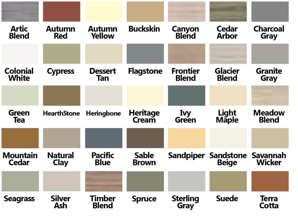 Mastic Siding Colors Chart Warehouse Of Ideas