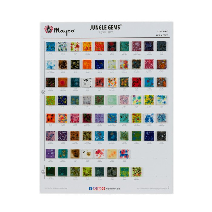Mayco Jungle Gems Color Chart Coloring Pages