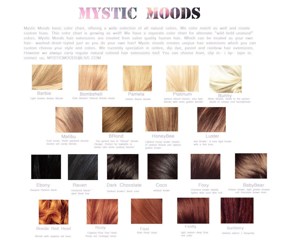 Mystic Moods Mystic Moods Basic Color Chart