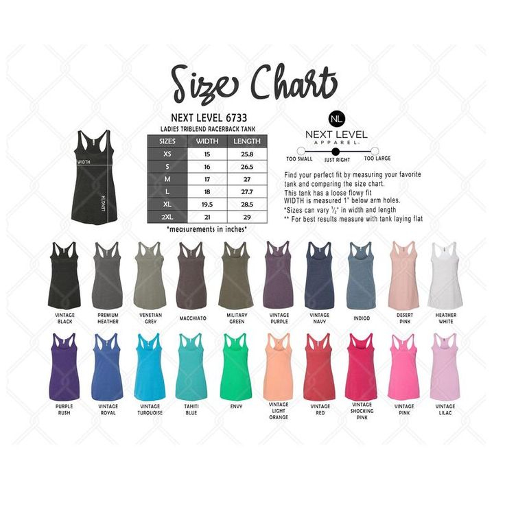 Next Level Size Chart Next Level Color Chart Next Level 6733 Etsy 