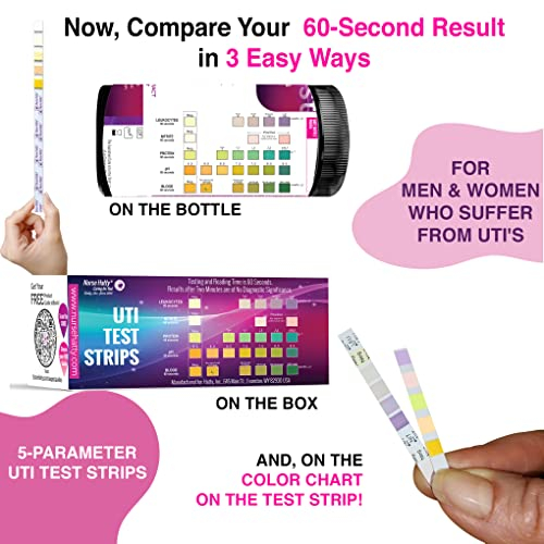 Nurse Hatty 60ct UTI Test Strips KIT Urinary Tract Infection Test 