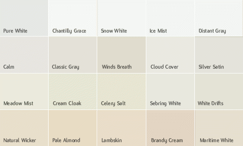 Off White Color Chart