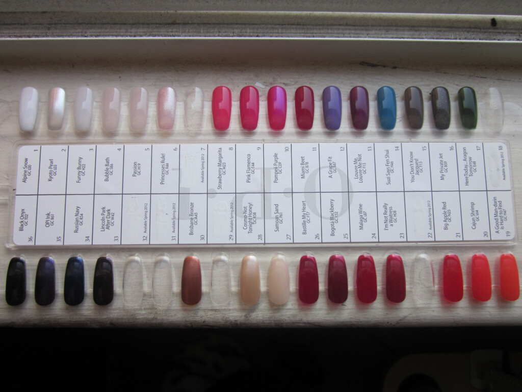 Opi Gel Color Chart With Names Opi Gel Colors