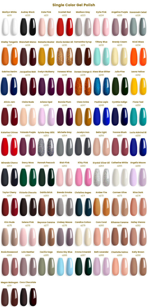 Opi Gel Nail Color Chart Color Chart For Gel Polish Beetles Uk Fall 