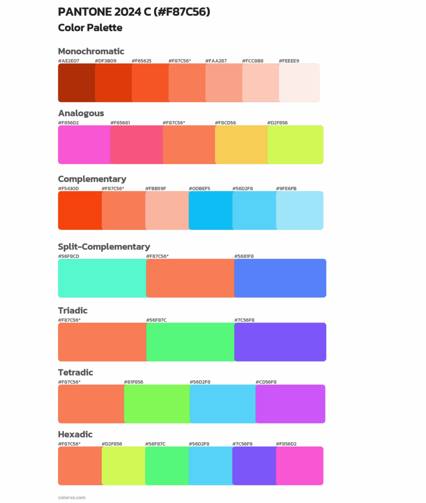 Pantone Color 2024 Hex Code Chart Lenee Nichole
