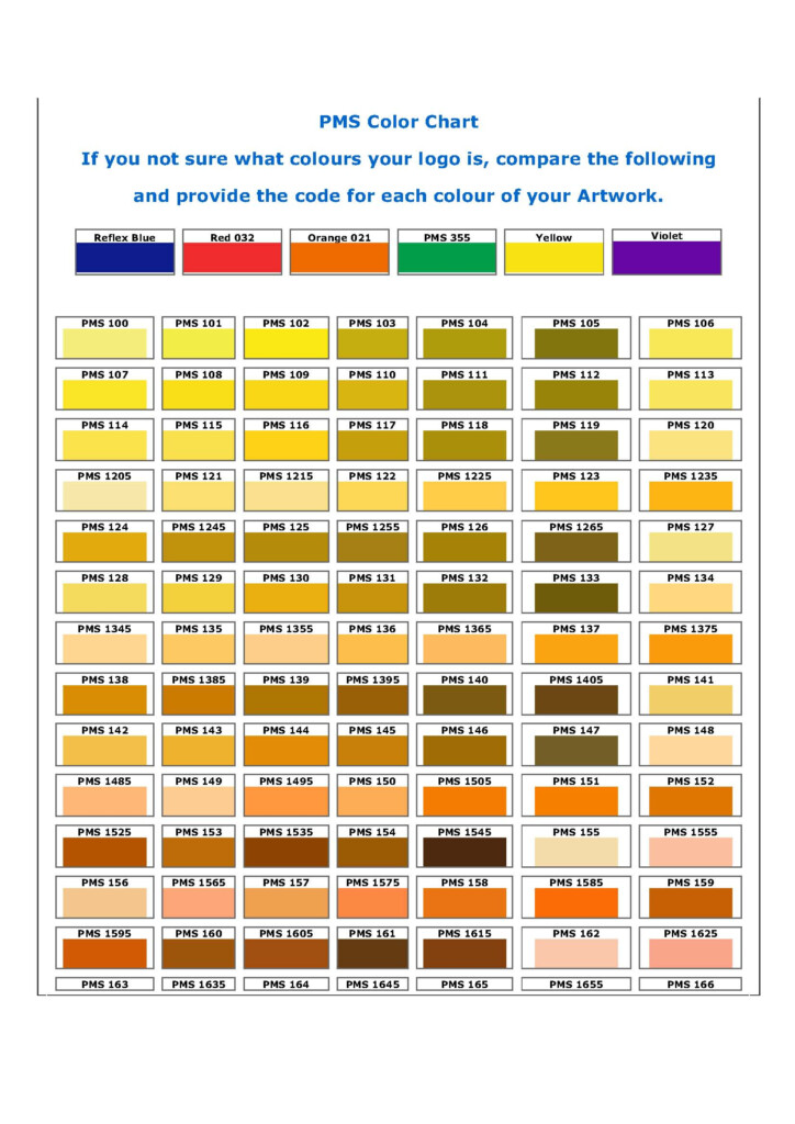 Pantone Color Chart Pantone Color Chart Pantone Color Pms Color Chart 