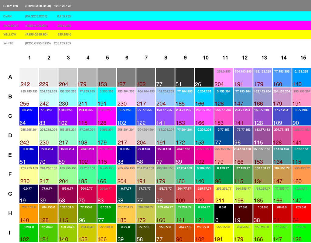Pantone Color Chart Rgb Printable Templates Free