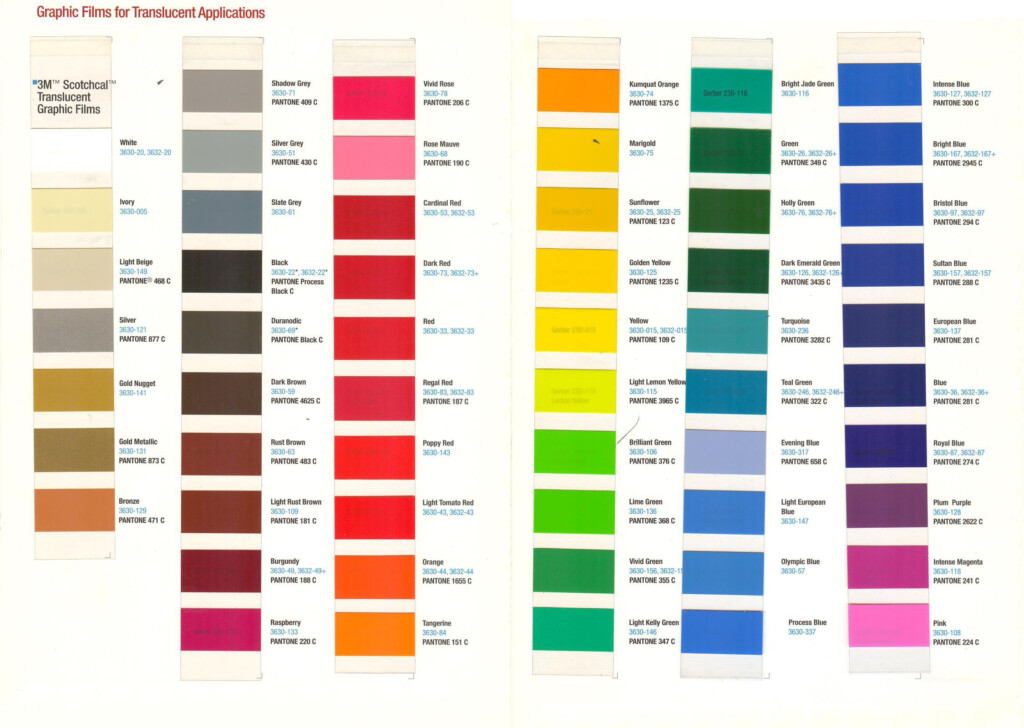 Pantone Color Chart Vinyl