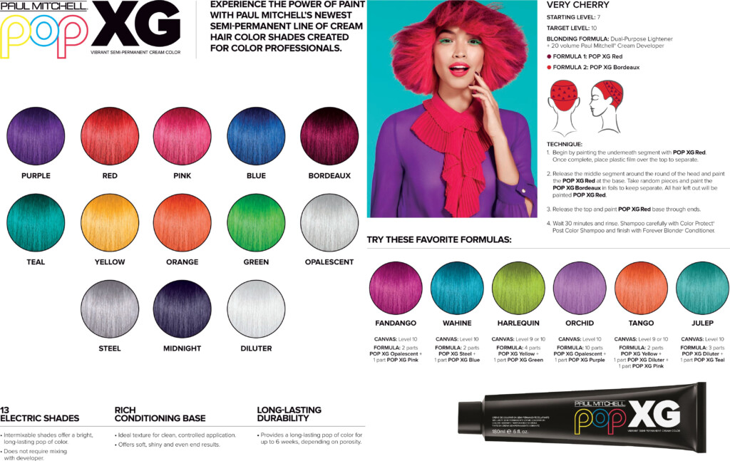 Paul Mitchell Pop XG Color Chart Kleur Haar Haarverf Idee n Haarverf