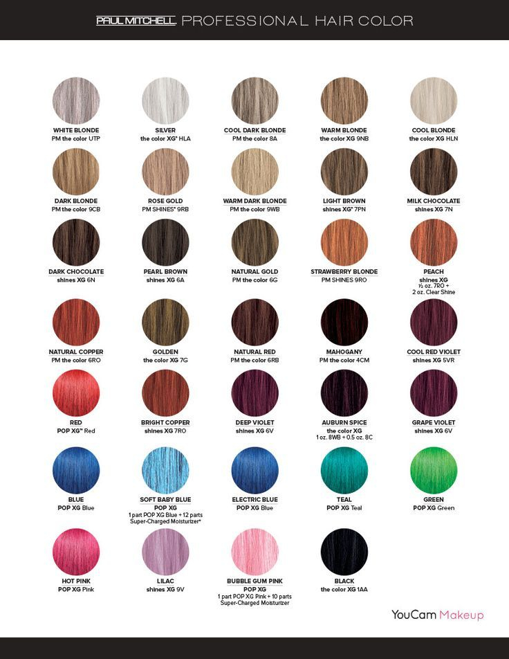 Paul Mitchell Xg Pop Color Chart Printable Templates Free