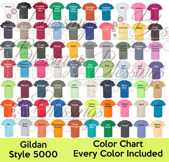  paule Sabir Orthographe Gildan Tee Shirt Color Chart Corde 