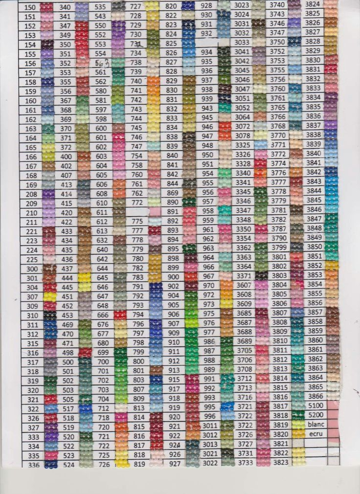 Pdf Free Printable Color Dmc Diamond Dotz Color Chart Printable Templates