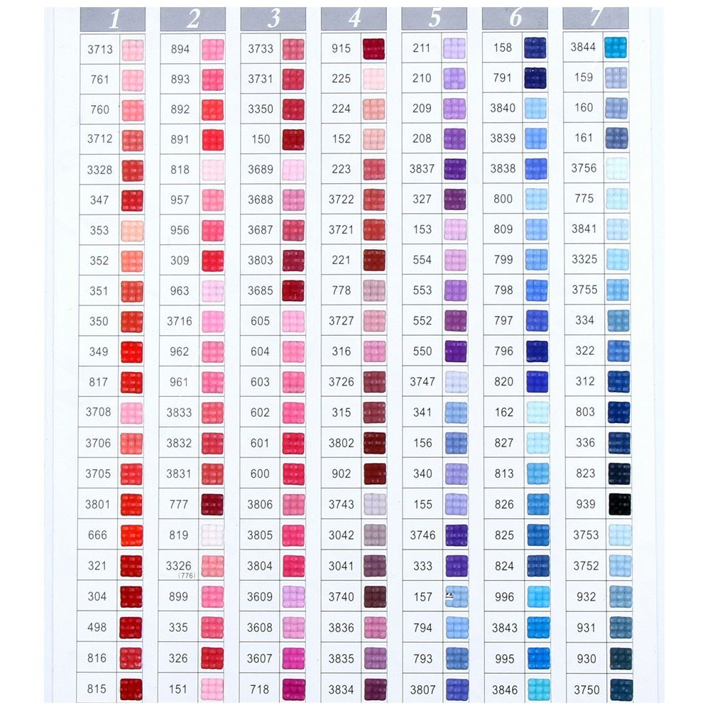Pdf Free Printable Color Dmc Diamond Dotz Color Chart Printable Templates