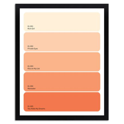 Peach Paint Color Chart