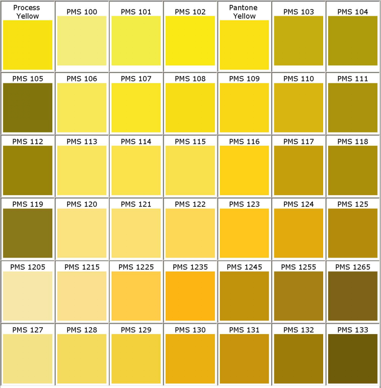 PMS Color Chart