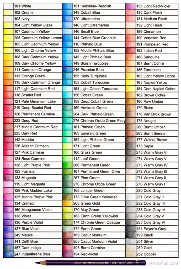 Polychromos Faber Castell Color Chart This Is A Color Chart For Faber 