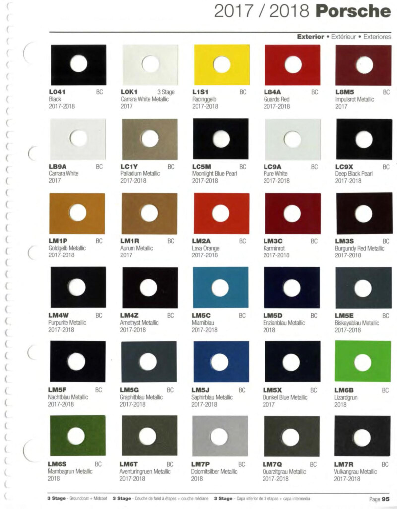 Porsche Color Chart 2024 Talia Felicdad
