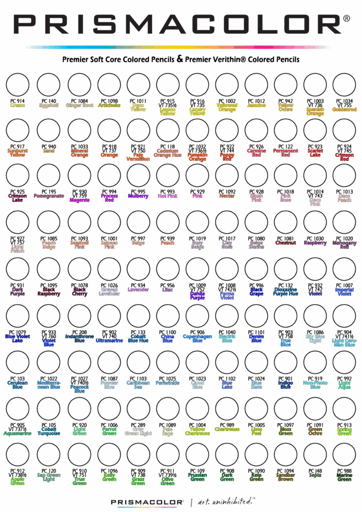 Prismacolor Color Chart 150 Part 1 2 By Everdeen77 On DeviantArt