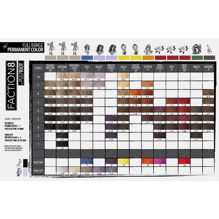 Pulp Riot Color Swatch Chart