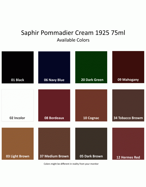 Saphir Shoe Cream Color Chart A Visual Reference Of Charts Chart Master