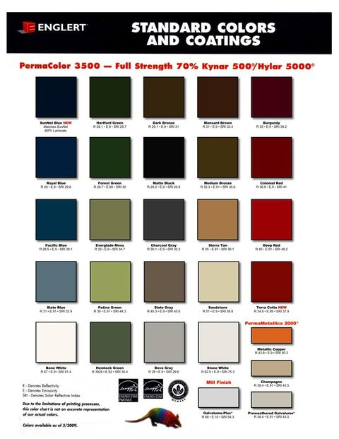 Seamless Gutter Color Chart