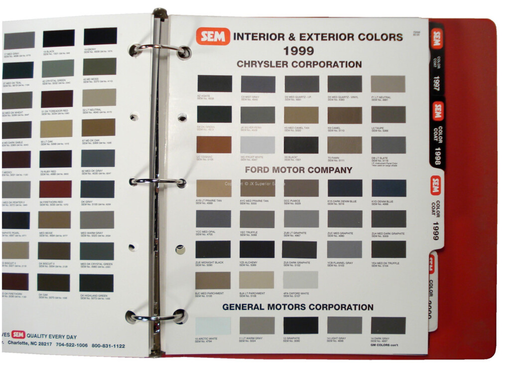 SEM Color Coat Color Card Chart For Plastic Vinyl Flexible 60 OFF