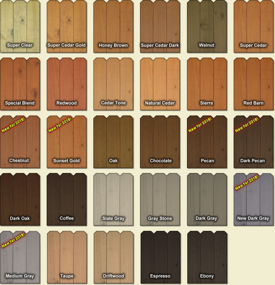 Sherwin Williams Cedar Stain Color Chart