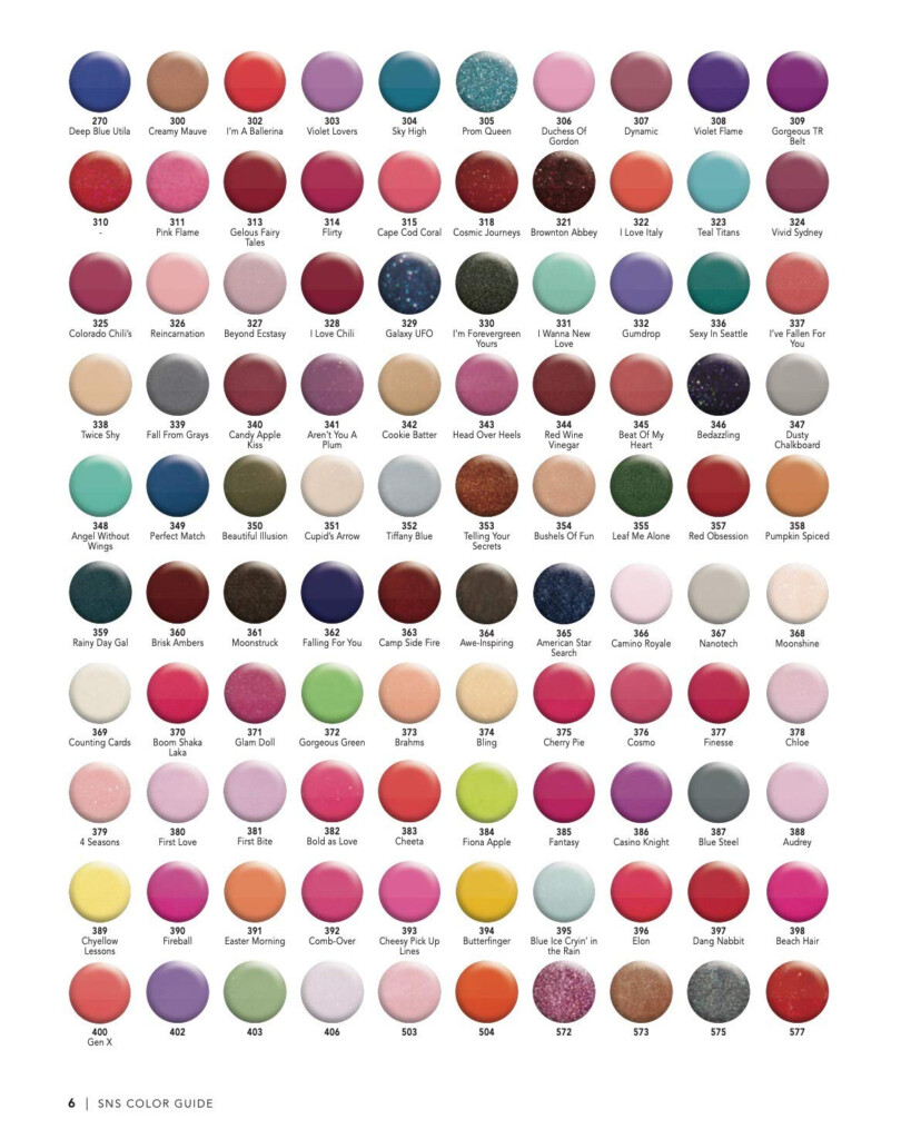 Sns Color Chart