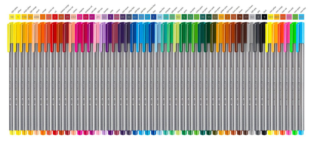 Staedtler Triplus Fineliner 48 Color Chart