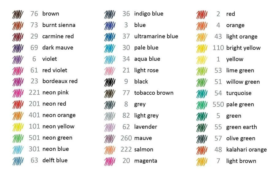 Staedtler Triplus Fineliner 48 Color Chart Pens Staedtler Triplus 