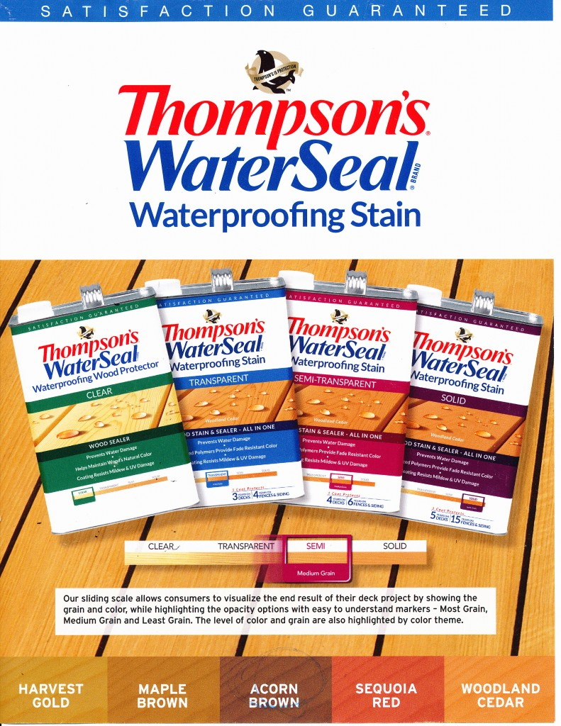 Thompson Water Seal Stain Color Chart