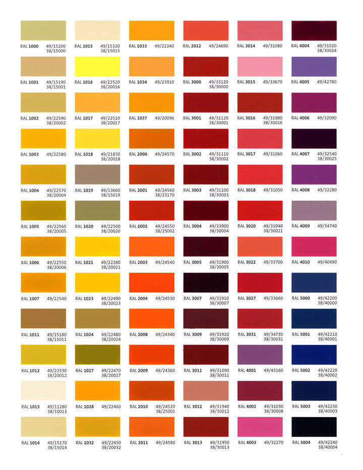 Tiger Drylac Ral Color Chart Infoupdate
