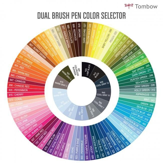 Tombow Dual Brush Pen Color Chart