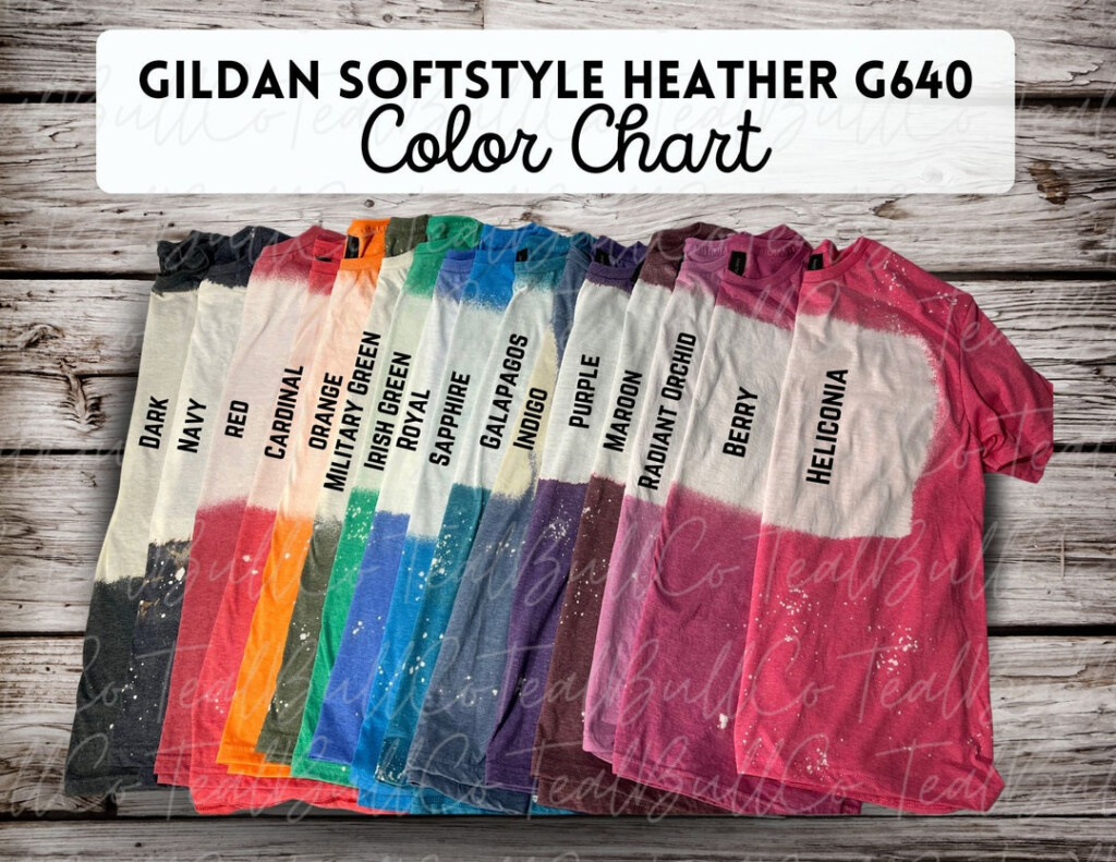 Updated Gildan Soft Style Color Chart Digital File PNG JPG Gildan G640 